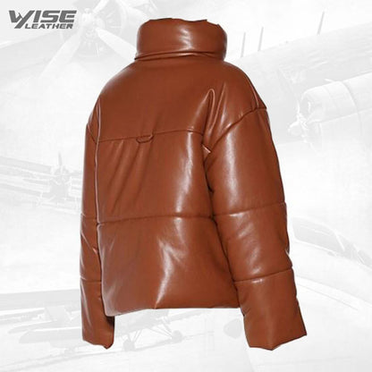 Real Leather Puffer Jacket For Mens - Wiseleather