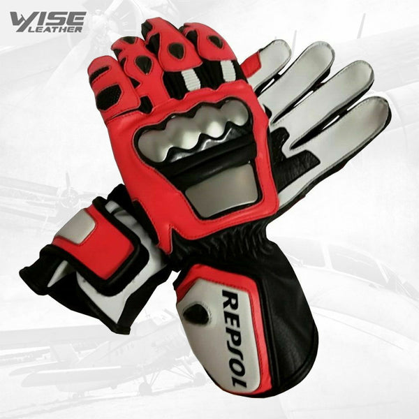 Repsol Motorbike Racing Leather Protective Gloves Racing Gloves