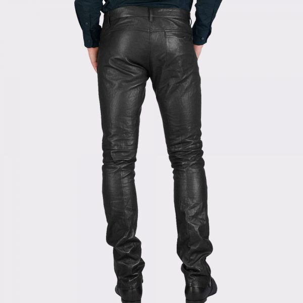 Skinny Informal Leather Pant - Black Leather Trouser