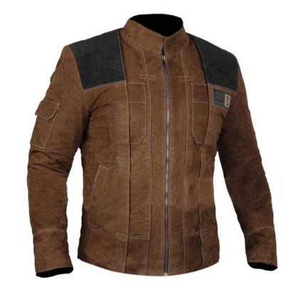SOLO A Star Wars Story Light Brown Genuine Suede Leather Jacket