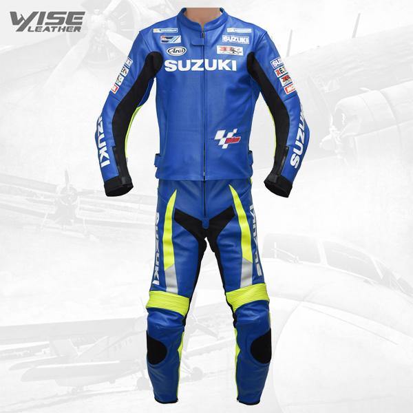 SUZUKI ECSTAR BLUE MOTOGP RACE REPLICA LEATHER MOTORCYCLE SUIT - Wiseleather