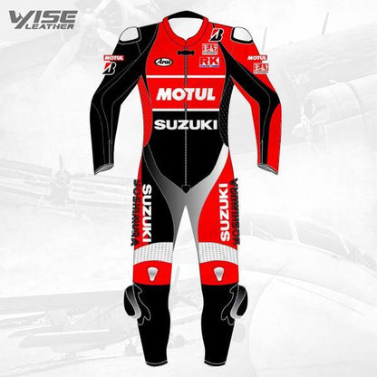 SUZUKI MOTUL SBK RACE REPLICA LIVERY MOTORCYCLE LEATHER SUIT - Wiseleather