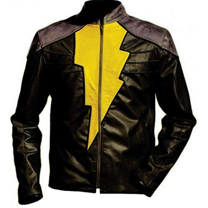 Shazam Black Faux Leather Jacket Costume