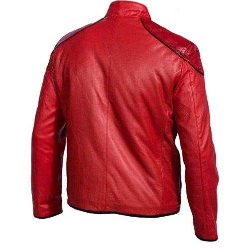 Shazam Red Faux Leather Jacket Costume