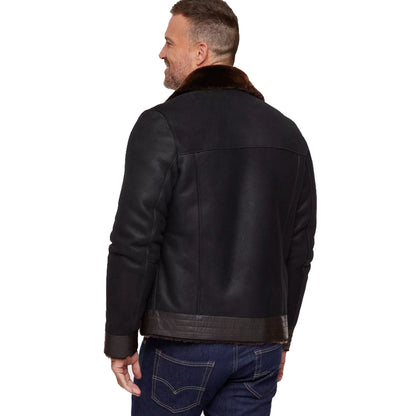 Shearling Moto Jacket - Shearling Leather Bomber Jacket