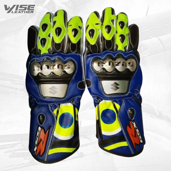 Suzuki Motorbike Leather MotoGp Racing Gloves