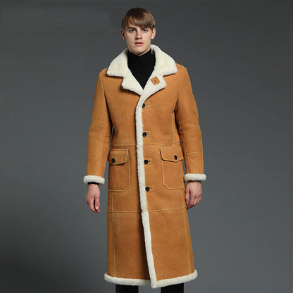 Men's B3 Shearling coat mens shearling jacket long