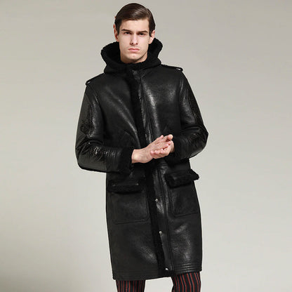 Men's B3 Shearling Jacket Coat Men's Winter Leather coat
