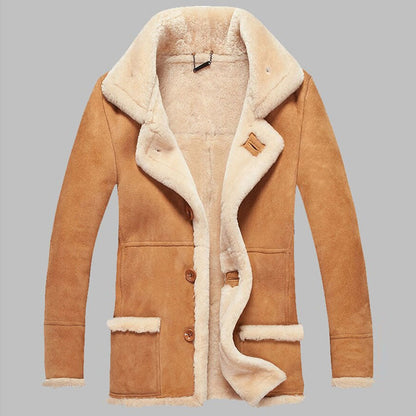 Men's B3 Shearling Jacket Coat  Long shearling Jacket