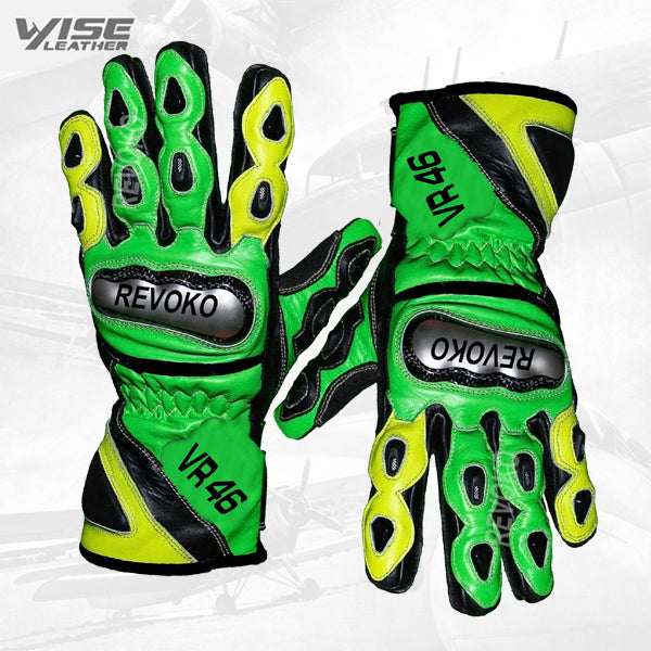 Valentino Rossi Motogp VR46 Leather Motorbike Racing Leather Glove