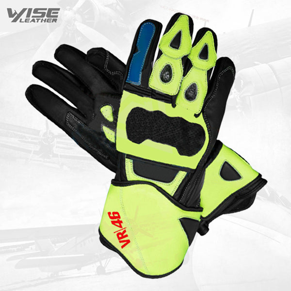 Valentino Rossi VR46 Motorbike Racing Leather Protective Gloves Racing Gloves new