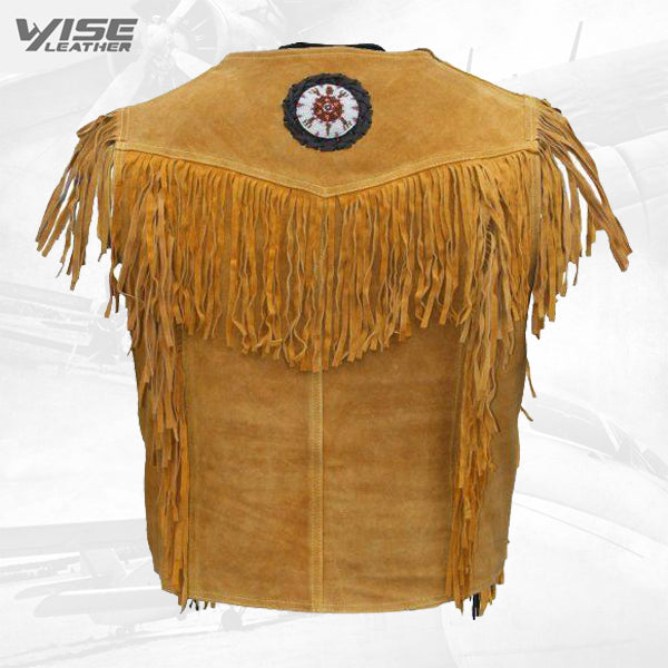 Western Leather Vest Indian Western Carnival Fasching Jacket