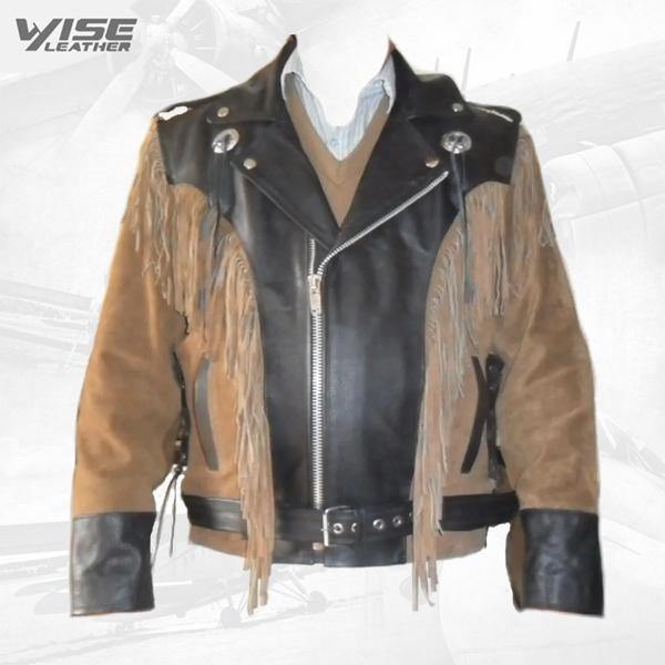 Western Wear Fringes Beads Native American Cowboy Jacket - Wiseleather