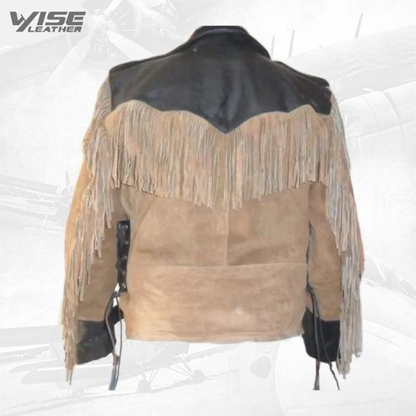Western Wear Fringes Beads Native American Cowboy Jacket - Wiseleather