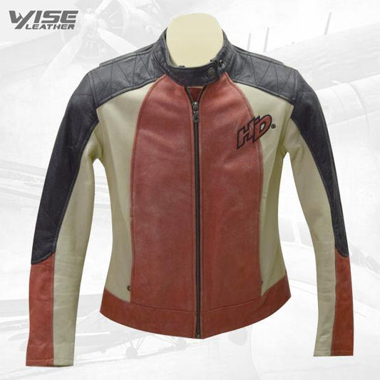 Women’s Vintage Harley-Davidson Tri-Color Leather Jacket