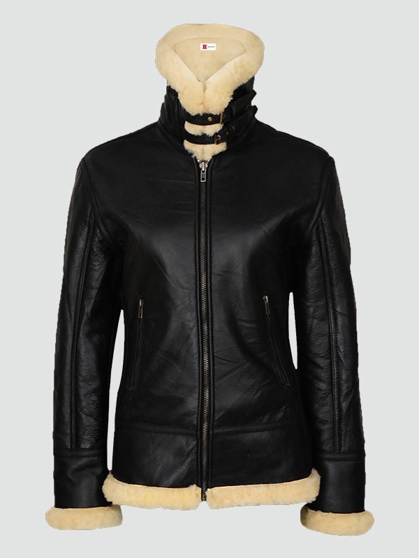 Womens Sherarling Black Leather Jacket