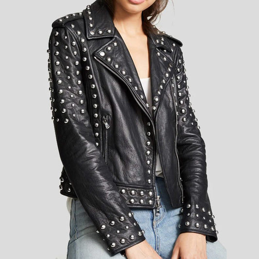 Womens Studded Leather Jacket