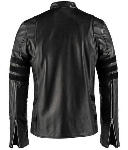 X-MEN Wolverine Black Leather Jacket For Sale