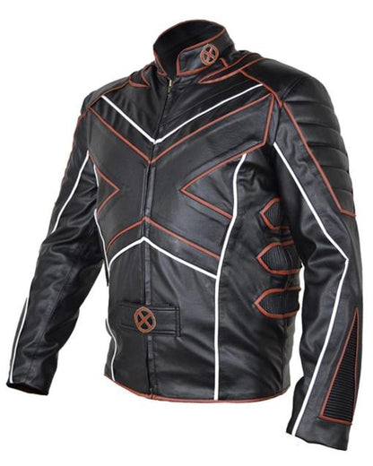 X-Men Logan Motorcycle Black Leather Jacket