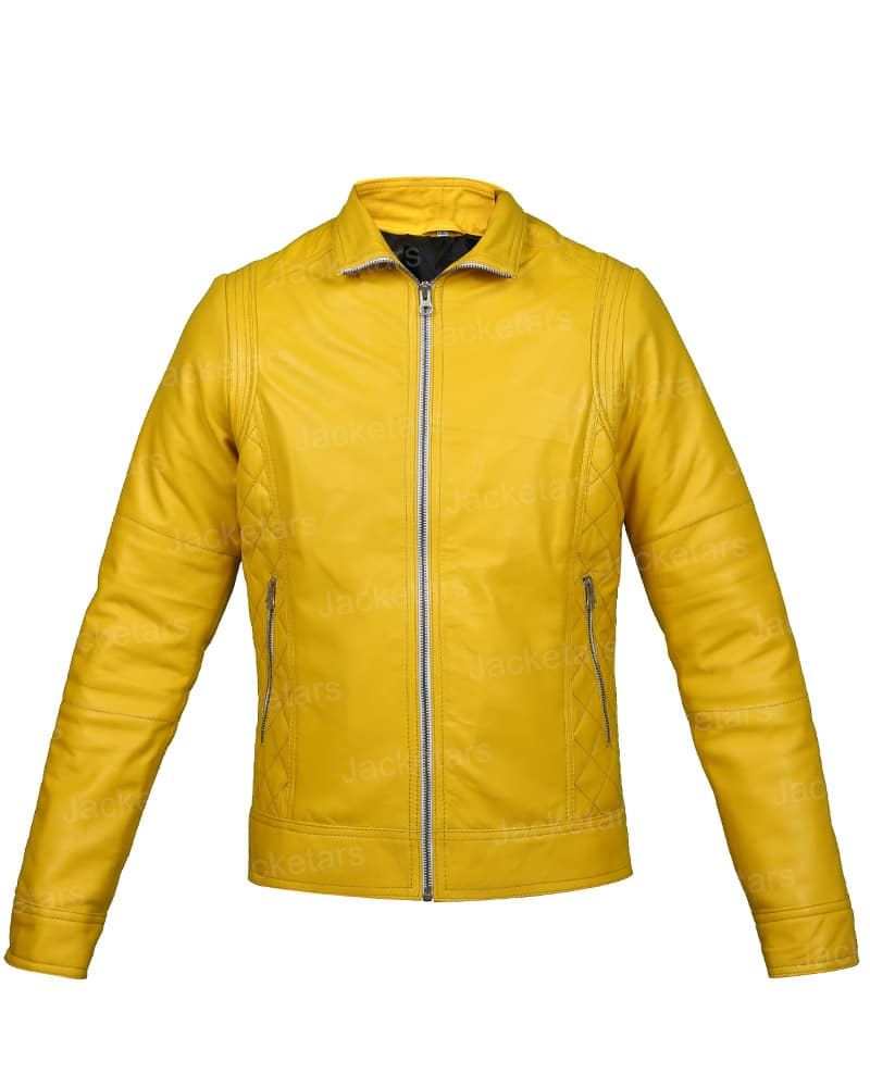 Yellow Womens Leather Jacket