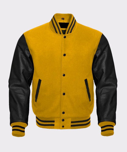 Yellow Wool Baseball Jacket