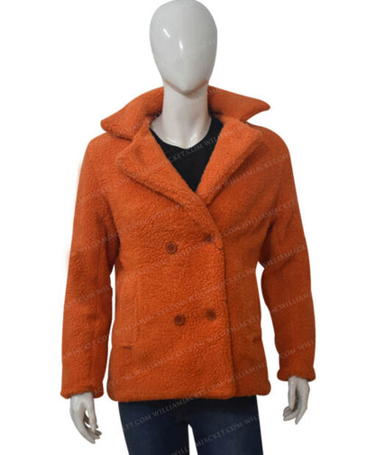Yellowstone Beth Dutton Orange Shearling Coat