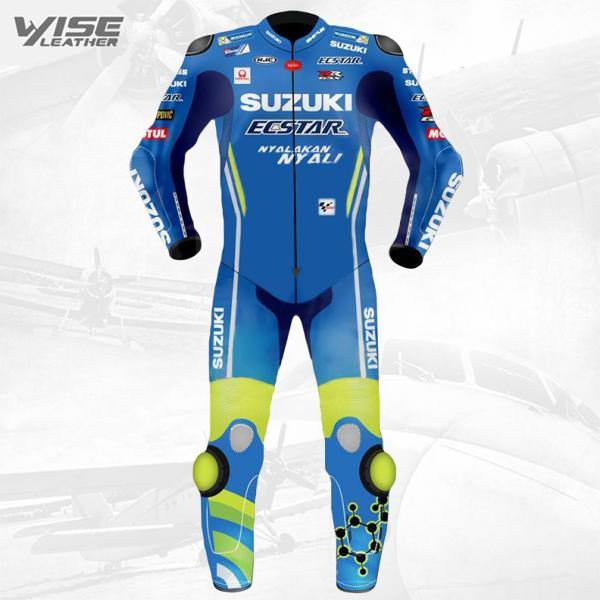 Andrea Iannone Suzuki Motogp Motorcycle Leather Suit Blue 2018 - Wiseleather