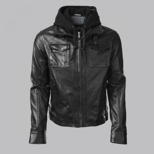 Arrow Oliver Queen Leather Hoodie Jacket