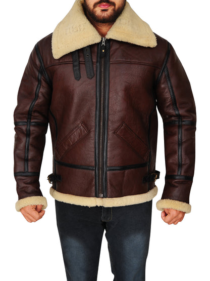 Men's Shearling B3 Bomber Jacket - B3 Shearling Jacket