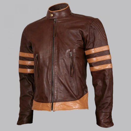 Biker Brown Wolverine Vintage Leather Jacket