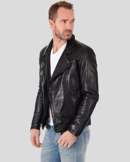 Arthur Black Biker Leather Jacket -wiseleather