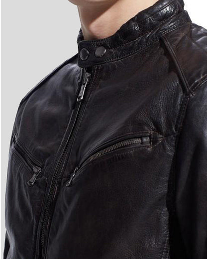 Hugo Black Biker Leather Jacket