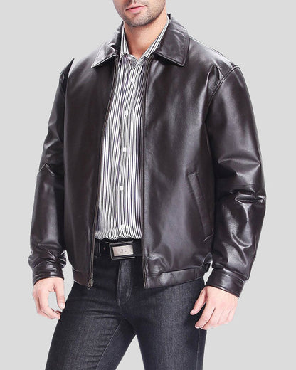 Shaw Black Bomber Leather Jacket