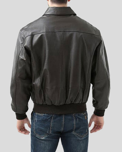 Wilt Black Bomber Leather Jacket