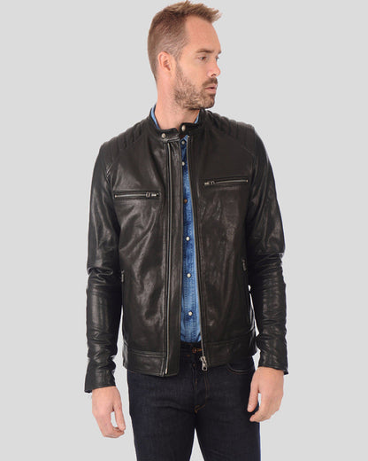 Noah Black Motorcycle Leather Jacket
