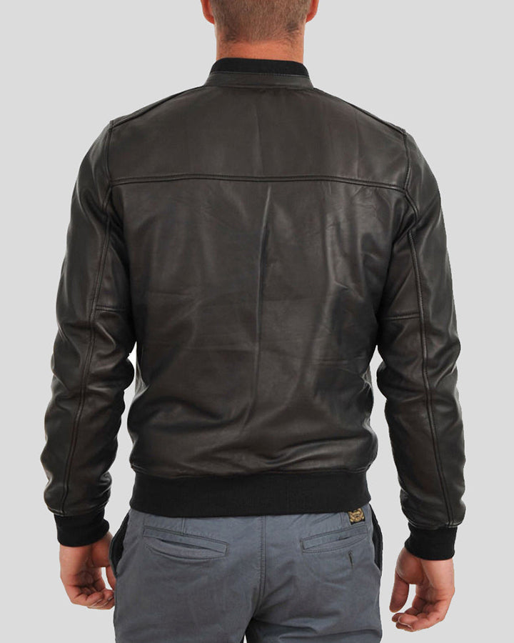 Tom Black Bomber Leather Jacket
