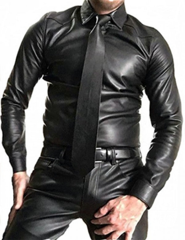 Leather Sleeve Shirt - Wiseleather