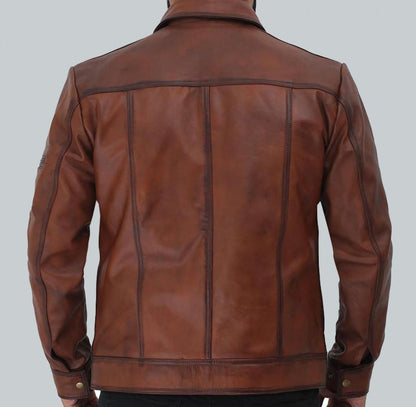 BRADFORD CASUAL LEATHER JACKET MENS - Wiseleather