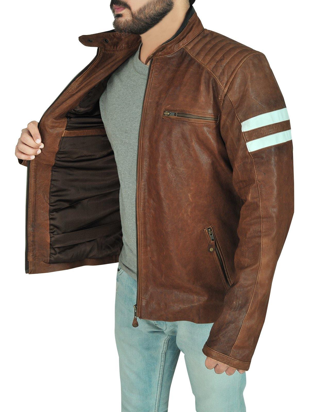 Classic Brown Leather Biker Jacket - Wiseleather