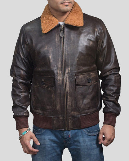 Kane Brown Bomber Sherling Leather Jacket