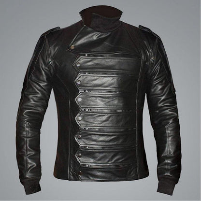 Bucky Barnes Black Leather Jacket