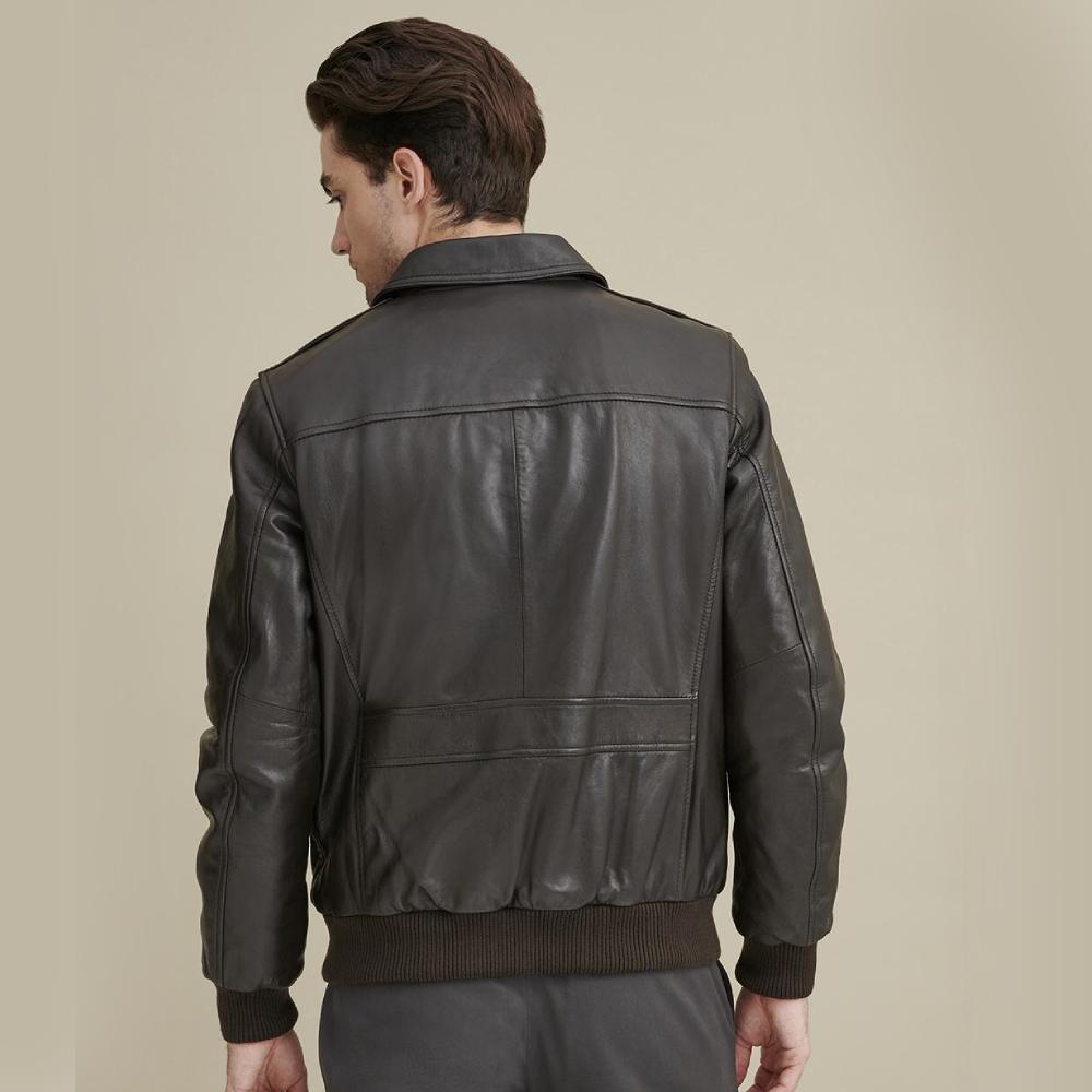 Chris Leather Bomber Jacket