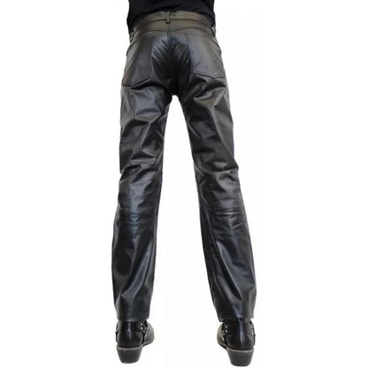 Classic Fashion Genuine Soft Black Leather Pants for Men - Wiseleather