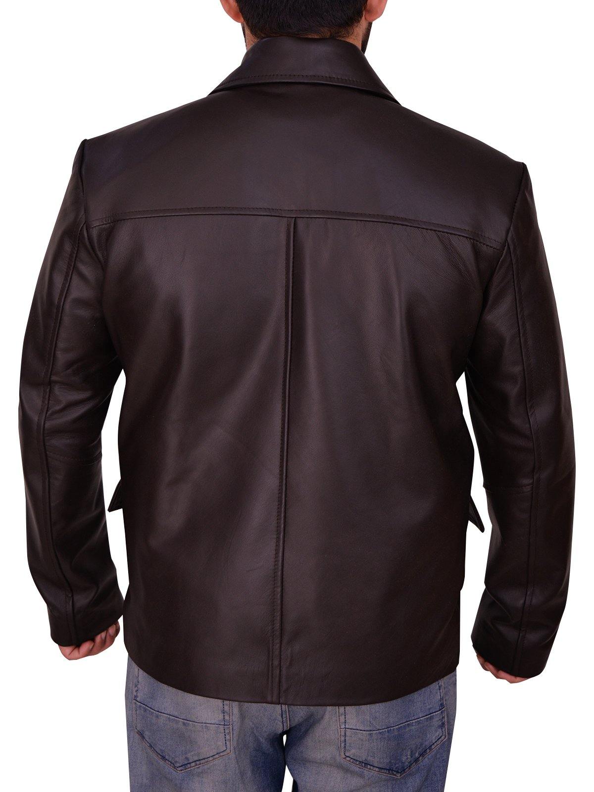 Mens Classic Brown Leather Jacket - Wiseleather