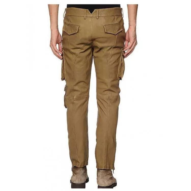 Custom Leather Cargo Pants for Men | Soft Sheepskin | Free Shipping
