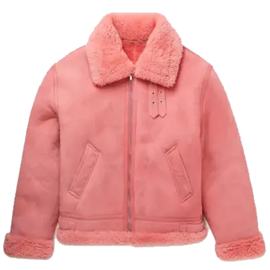 Designers Unisex Pink Shearling Jacket