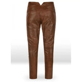 Jim Morrison Custom Made Genuine Soft Brown Leather Pants - Wiseleather