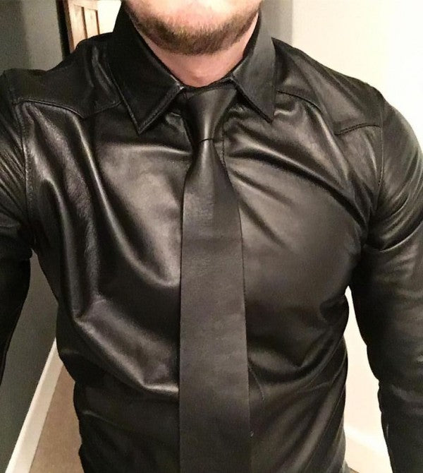 Leather Sleeve Shirt - Wiseleather