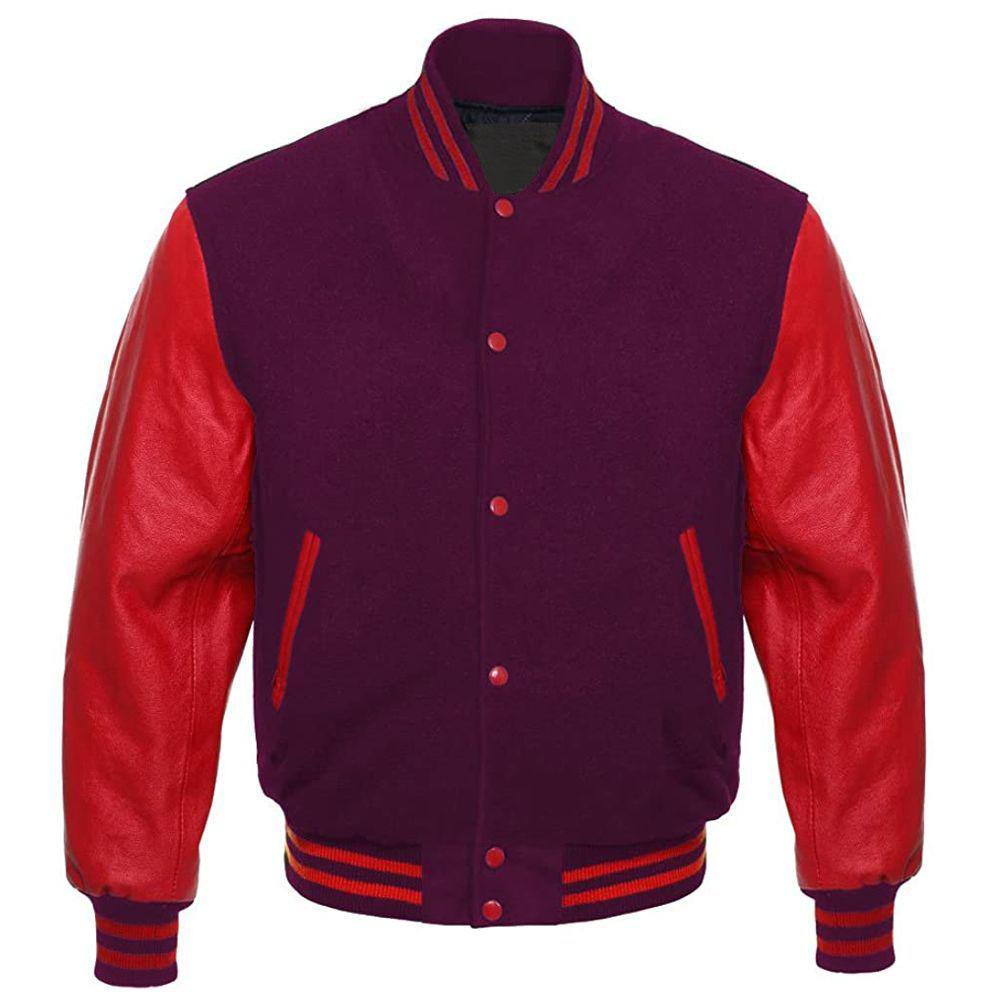 Custom Maroon and Red Varsity Jacket - Personalize Your Style