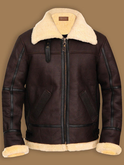 B3 Bomber Aviator Shearling Leather Jacket